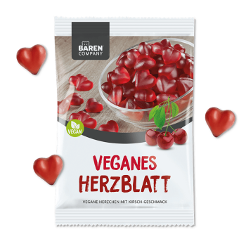 Veganes Herzblatt, Fruchtgummi mit Kirschgeschmack 150g